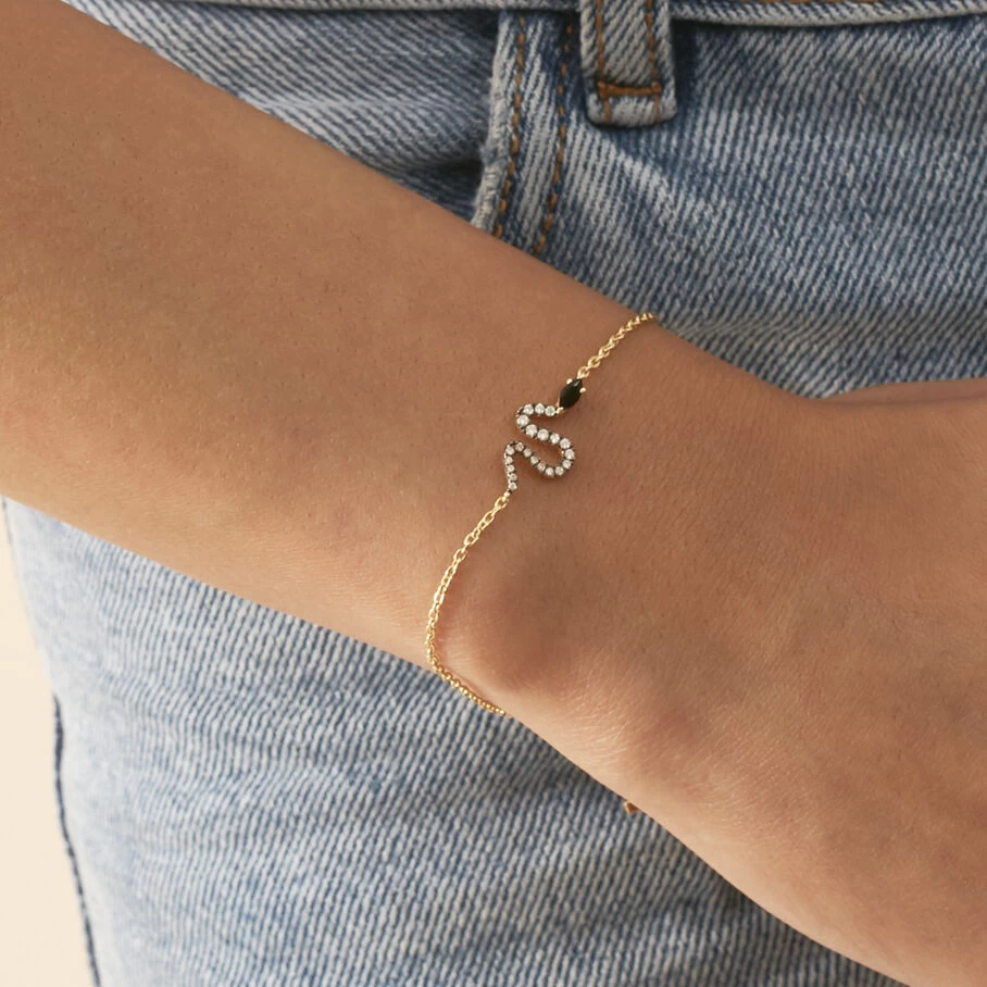 Bracelet Souple SNAKY - Cristal / Gun 2 Bracelet Souple SNAKY - Cristal / Gun – Image 2