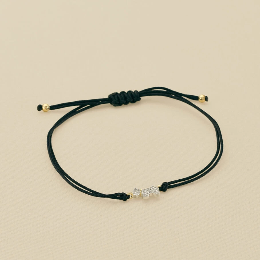 Bracelet Cordon MASCOTTE - Argenté / Doré 1 Bracelet Cordon MASCOTTE - Argenté / Doré