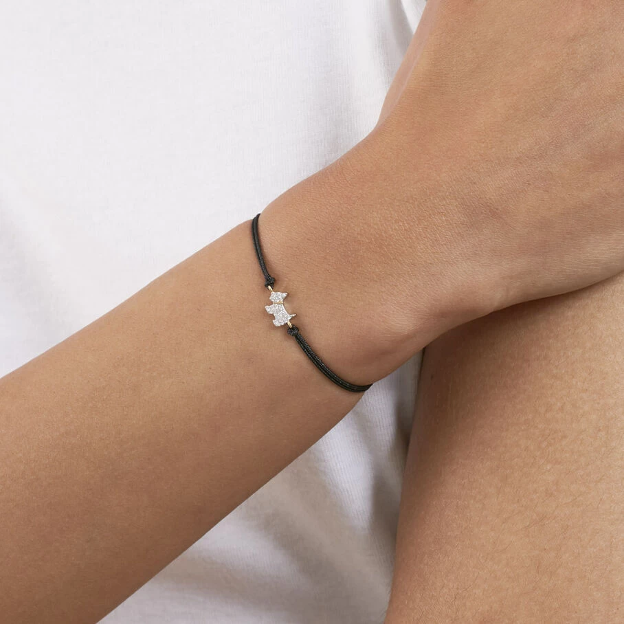 Bracelet Cordon MASCOTTE - Argenté / Doré 2 Bracelet Cordon MASCOTTE - Argenté / Doré – Image 2