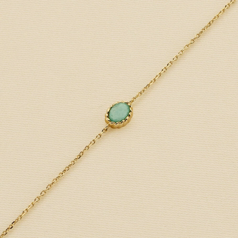 Bracelet Souple ATMA - Amazonite/ Jaune 1 Bracelet Souple ATMA - Amazonite/ Jaune