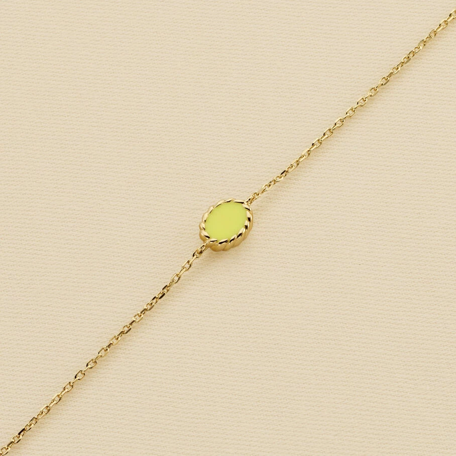 Bracelet Souple ATMA - Amazonite/ Jaune 2 Bracelet Souple ATMA - Amazonite/ Jaune – Image 2