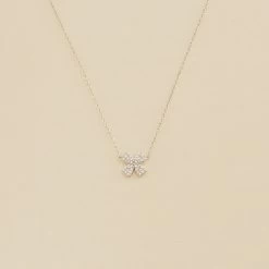 Collier Ras Du Cou TREFLE - Cristal / Argenté