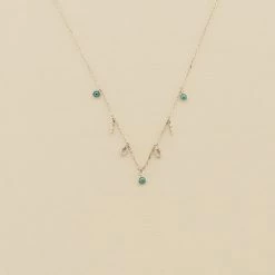 Collier Ras Du Cou LUCKY EYE - Turquoise / Argenté