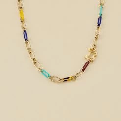 Collier Mi-long CHIEN - Multicolore / Doré