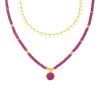 Collier Mi-long BAIA - Fuchsia / Doré