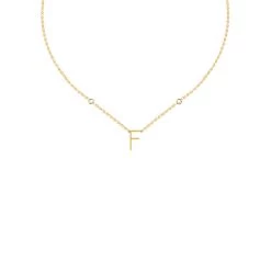 Collier Ras Du Cou LETTRE F - Cristal / Doré