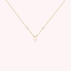 Collier Ras Du Cou LETTRE Q - Cristal / Doré