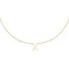 Collier Mi-long LETTRE X - Cristal / Doré