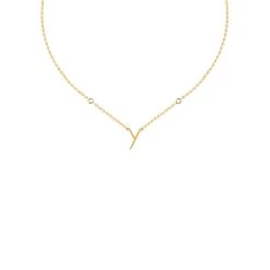 Collier Ras Du Cou LETTRE Y - Cristal / Doré