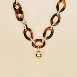 Collier Mi-long BOUCLE - Ecaille / Doré