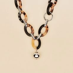 Collier Mi-long BOUCLE - Ecaille / Noir