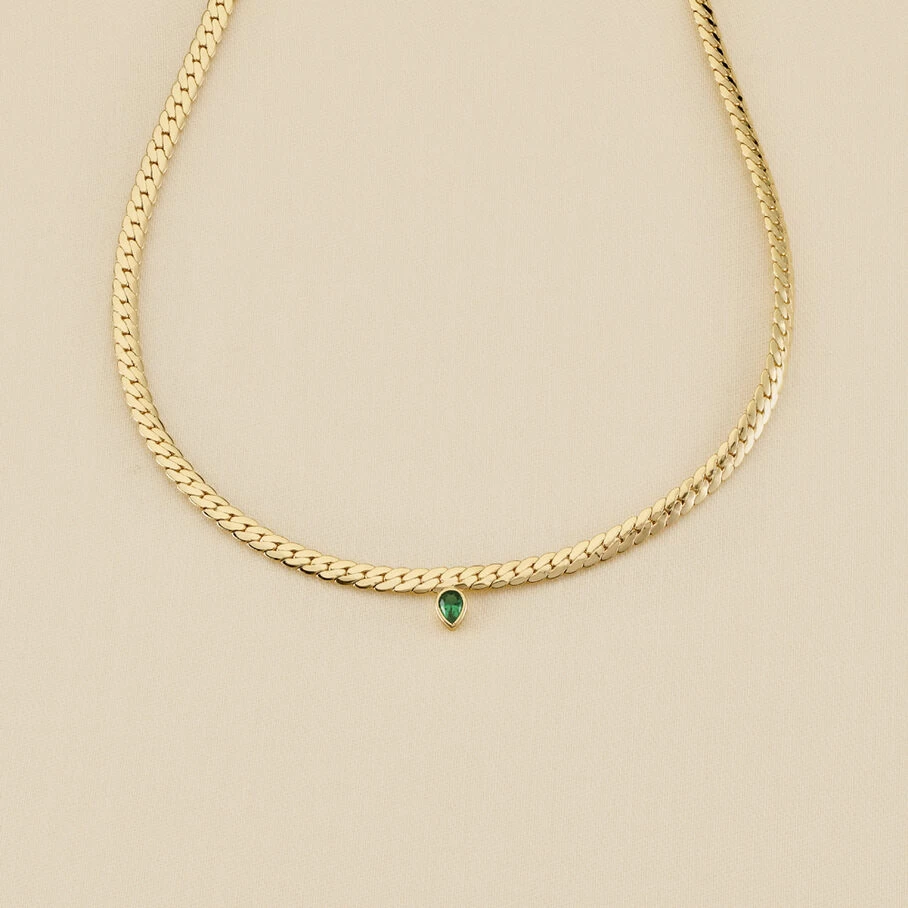 Collier Ras Du Cou NEITH - Vert / Doré 1 Collier Ras Du Cou NEITH - Vert / Doré