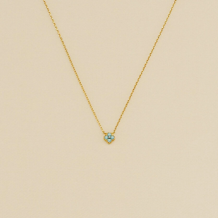 Collier Ras Du Cou BELOVED - Turquoise / Doré 1 Collier Ras Du Cou BELOVED - Turquoise / Doré