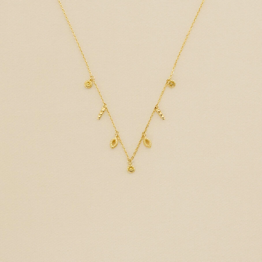 Collier Ras Du Cou LUCKY EYE - Vert / Doré 2 Collier Ras Du Cou LUCKY EYE - Vert / Doré – Image 2