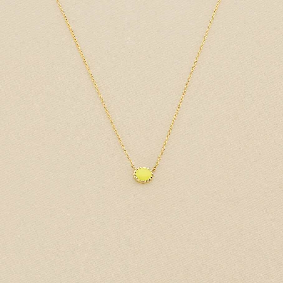 Collier Ras Du Cou ATMA - Amazonite/ Jaune 1 Collier Ras Du Cou ATMA - Amazonite/ Jaune