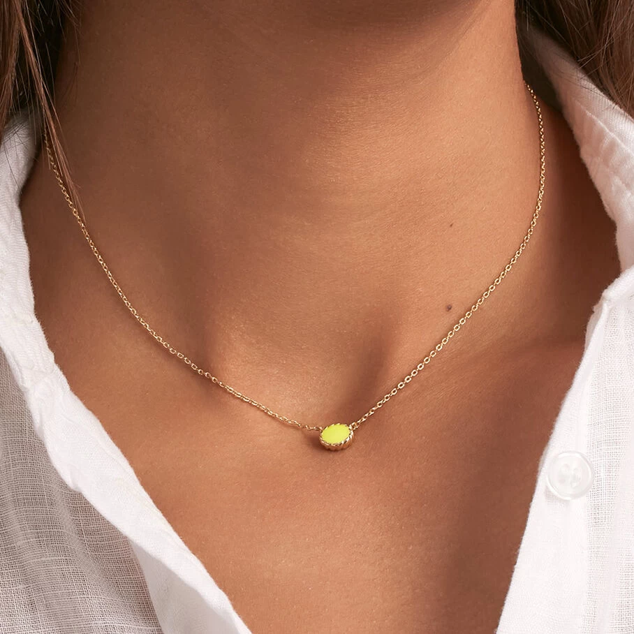 Collier Ras Du Cou ATMA - Amazonite/ Jaune 4 Collier Ras Du Cou ATMA - Amazonite/ Jaune – Image 4