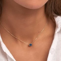 Collier Ras Du Cou ATMA - Lapis/ Bleu -Boutique de colliers 02690136 857 TU M1