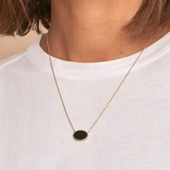 Collier Mi-long ATMA - Onyx/ Vert -Boutique de colliers 02690140 513 TU M1