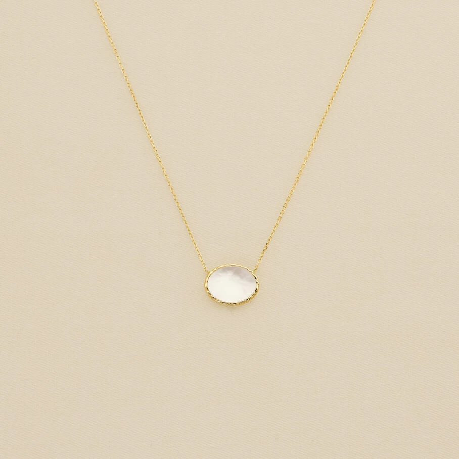 Collier Mi-long ATMA - Nacre /rose 2 Collier Mi-long ATMA - Nacre /rose – Image 2