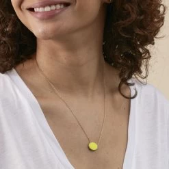 Collier Mi-long ATMA - Amazonite/ Jaune -Boutique de colliers 02690140 780 TU M1